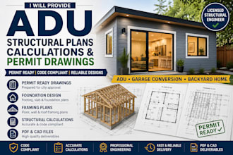 provide adu structural plans calculations and permit drawings
