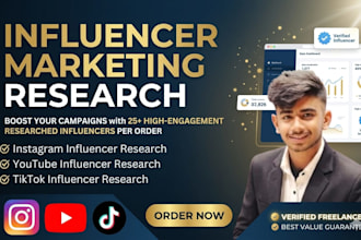 find best influencers for instagram,youtube and tiktok marketing research