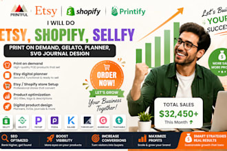 do etsy, shopify, sellfy, print on demand, gelato, planner, svg journal design