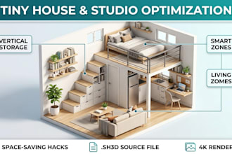 optimize your tiny house or small apartment layout in 3d