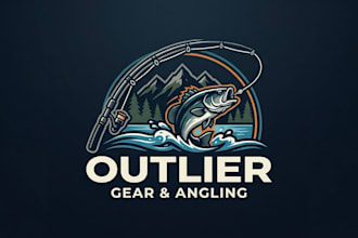 design a creative and professional fishing rod logo for your brand