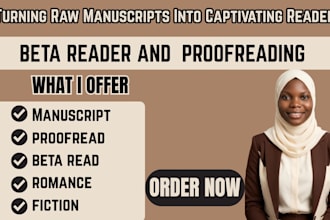 beta read and proofread your romance fiction manuscript