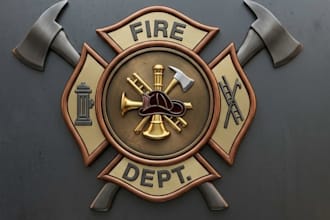 create modern firefighter logo t shirt design