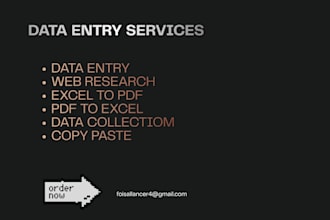 data entry, web scraping, excel, and copy paste