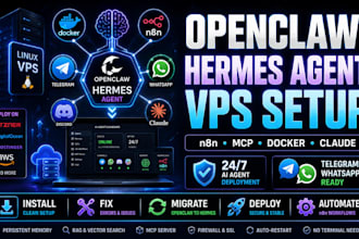 install setup openclaw hermes agent n8n mcp claude code vps docker telegram