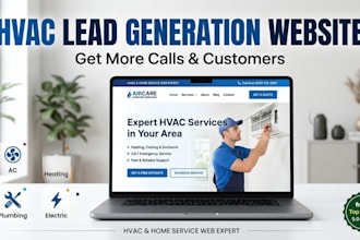 do hvac home service landing page website that generates leads