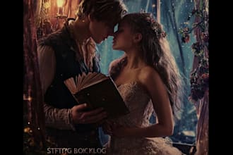 design illustrated romance book cover or ebook cover