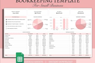 build automated excel bookkeeping spreadsheet, financial tracker, excel template