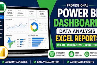 do data analysis and create interactive excel or power bi dashboard