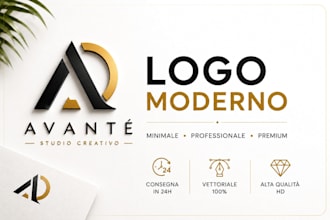progettazione e creero un logo moderno professionale e minimal