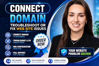 connect, transfer, redirect domains and fix website issues
