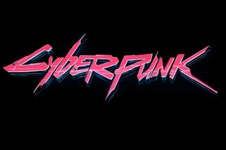 illustrate a fancy typography logo cyberpunk or mecha