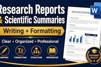 write and format research, reports, and scientific summaries