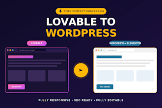 convert your lovable website to wordpress elementor