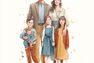 amazing family portrait watercolor portrait