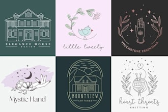 design modern botanical boho logo design
