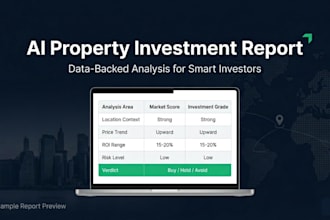 create an ai powered real estate investment report for any area