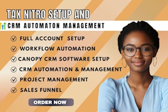 setup tax nitro canopy CRM with tax workflow automation and account setup