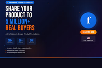 share your product in my facebook groups with 5 million members for real sales