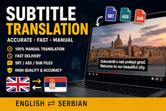 translate english to serbian subtitles and video scripts