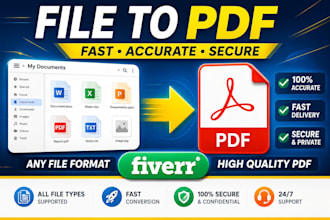 convert any file document image word or excel to pdf professionally