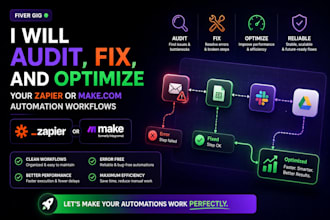audit fix and optimize your zapier or make automation workflows