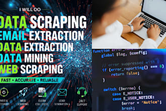 email extraction, google map scraping, and web scraping,