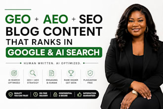 create human written GEO and aeo blogs or web content optimized for ai search