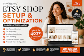 create etsy shop setup with SEO optimized product listings