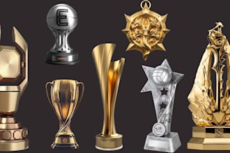 model 3d custom awards 3d trophy status keychains medal plaque for 3d printing