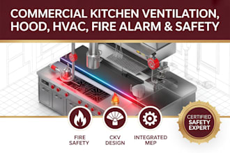 commercial kitchen ventilation ckv design kitchen hood fire alarm hvac mep ansul
