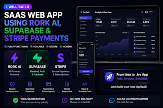 build saas web app using rork ai with supabase backend auth and stripe payments