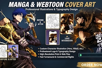 draw manga webtoon anime manhwa light novel comic cover art design