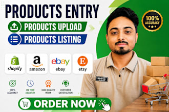 do upload products to shopify  etsy  amazon esty store listing