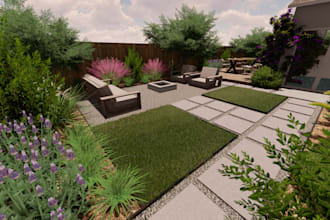 design your small garden concept with realistic 3d renders and planting plan