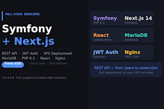 develop web application with symfony and nextjs