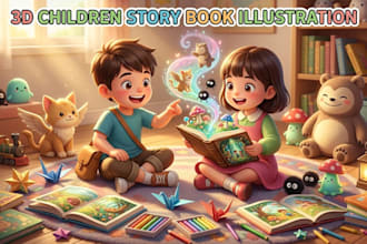 draw children story book illustration 3d children book illustration book covers