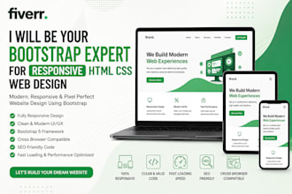 be your bootstrap expert for responsive HTML CSS web design