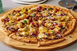 prepare a chicken pizza and yogurt