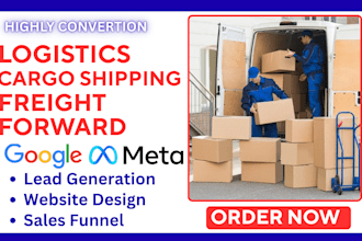 generate converting logistics cargo shipping freight forward lead, build website