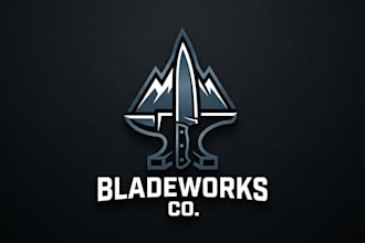 design a bold and professional kitchen knife brand logo for your business