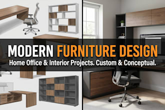 design modern furniture for home office and interior projects