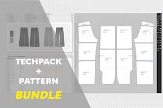 create production ready fashion tech packs and patterns