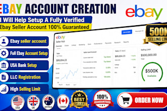 ebay account creation, complete ebay store setup with verification, ebay bank