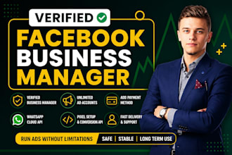 create new verified bm or verified facebook business manager and ads account