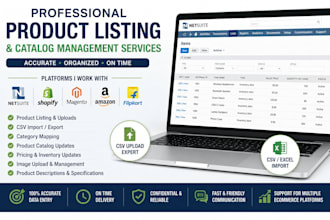do professional netsuite product listing and CSV uploads
