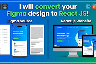 convert figma design to react js website