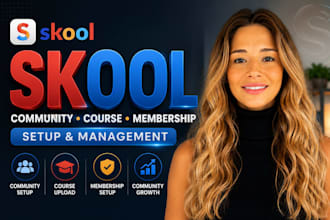 setup skool community course upload and membership classroom