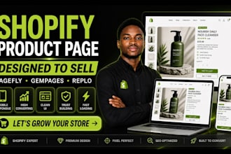 design high converting shopify landing page, product page with pagefly, gempages