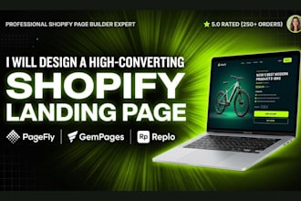 design high converting shopify landing page, product page with pagefly, gempages